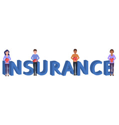 Insurance Word And Small People Health