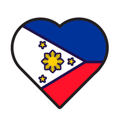 Philippines Flag Festive Heart Outline Icon