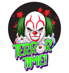 Terror Time Text Design With Creepy Clown