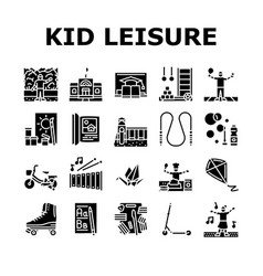 Kid Leisure Child Fun Happy Icons Set