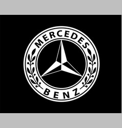 Mercedes Benz Brand Logo Car Symbol White Design