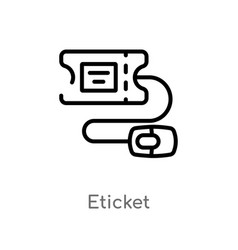 Outline Eticket Icon Isolated Black Simple Line