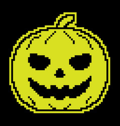 Pixel Silhouette Icon Spooky Pumpkin Fruit Autumn