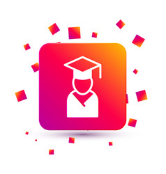 White Graduate And Graduation Cap Icon Isolated