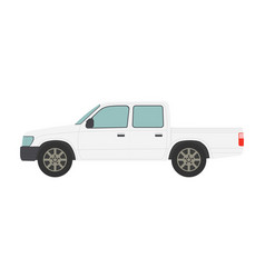 Big White Pickup Truck Isolated On White