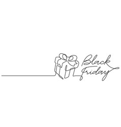 Black Friday And Gift Box Continuous Line Drawing