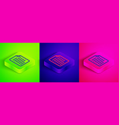 Isometric Line File Document Icon Isolated