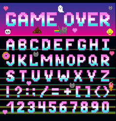 Pixel Retro Font Computer Game Design 8-16 Bit