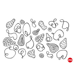 Set Of Hand Drawn Organic Abstract Shapes Linear