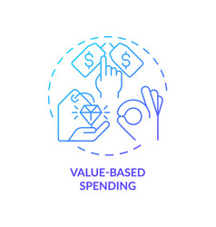 Value Based Spending Blue Gradient Concept Icon