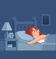 Woman With Insomnia Or Nightmare Lying In Bed