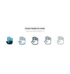 Four Finger In Hand Icon In Different Style Two