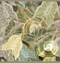 Tropical Leaves Seamless Pattern Abstract