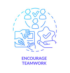 Encourage Teamwork Blue Gradient Concept Icon