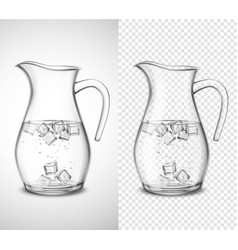 Glass Jug With Water And Ice