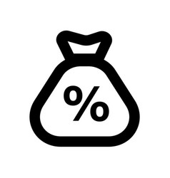 Percentage And Bag Icon Or Tax Rate