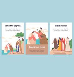 Cartoon Banners With John The Baptist Baptizing