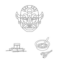 Isolated Object Balinese And Caribbean Logo