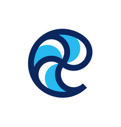 Letter E Wave Surf Logo Design