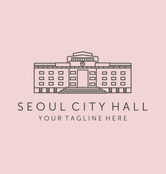 Seoul City Hall Icon Line Art Logo Symbol Design