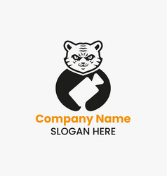 Tiger Cinemagraphy Logo Negative Space Concept