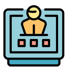 Virtual Class Icon Flat