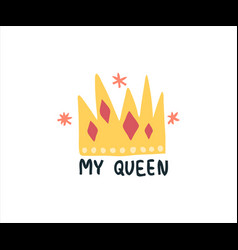 Draw Crown My Queen Simple Cartoon Icon