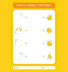 Match Pattern Game With Sun Worksheet