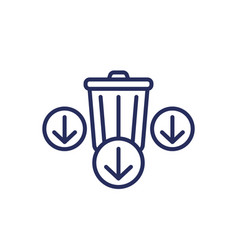 Reduce Waste Line Icon With A Trash Bin And Arrows