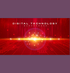 Digital Technology Futuristic Metaverse Red Tech