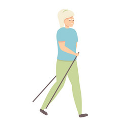 Granny Sport Walking Icon Cartoon Senior