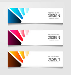 Abstract design banner web template with three Vector Image