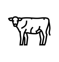 Cow Standing Line Icon