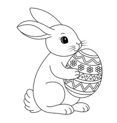 Easter Bunny Carrying A Decorated Egg