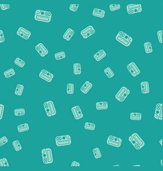 Green Pager Icon Isolated Seamless Pattern