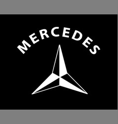 Mercedes Logo Brand Symbol With Name White Design