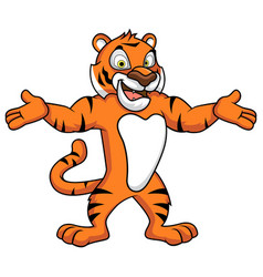 Tiger Mascot With Open Arms Cartoon Clip Art