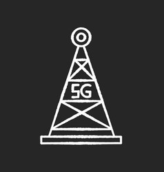 5g Cell Tower Chalk White Icon On Black