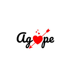 Agape Word Text Typography Design Logo Icon