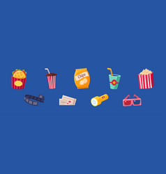 Bright Cinema Element On Blue Background