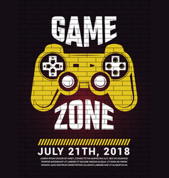 Gamezone Poster Placard Invitation On Cyber Sport