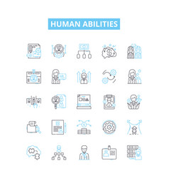 Human Abilities Line Icons Set Ability