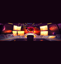 Spaceship Cockpit Room Interior Cartoon