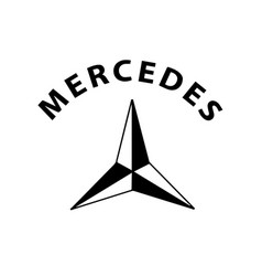 Mercedes Logo Brand Symbol With Name Black Design