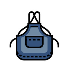 Apron Denim Color Icon