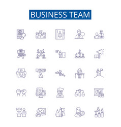 Business Team Line Icons Signs Set Design