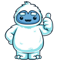 Cute Yeti Monster Thumbs Up Cartoon Clip Art