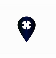 Flat Geolocation Icon Plotting Route