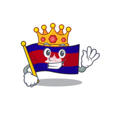 Mascot Flag Cambodia With In Character King