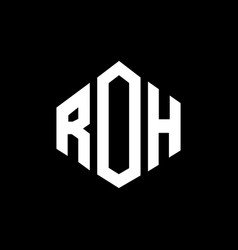 Roh Letter Logo Design With Polygon Shape